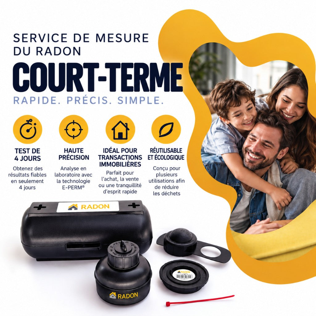 Service de mesure du radon, court terme