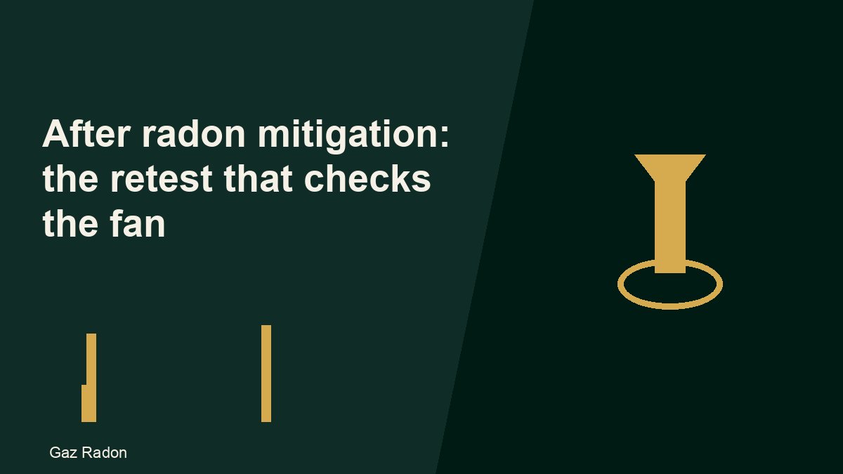 After radon mitigation: the retest that checks the fan