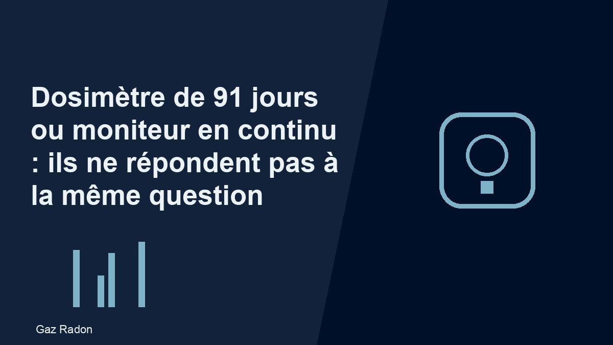Dosimètre de 91 jours ou moniteur en continu : ils ne répondent pas à la même question