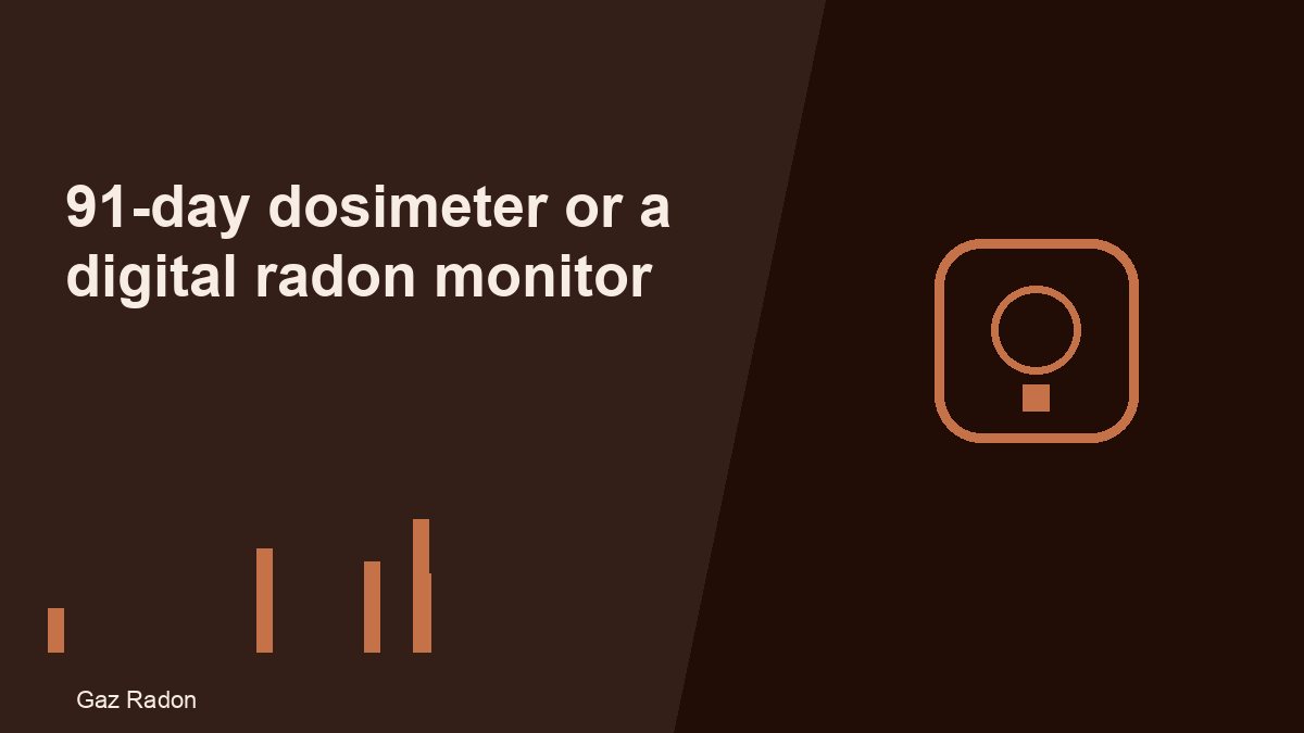 91-day dosimeter or a digital radon monitor