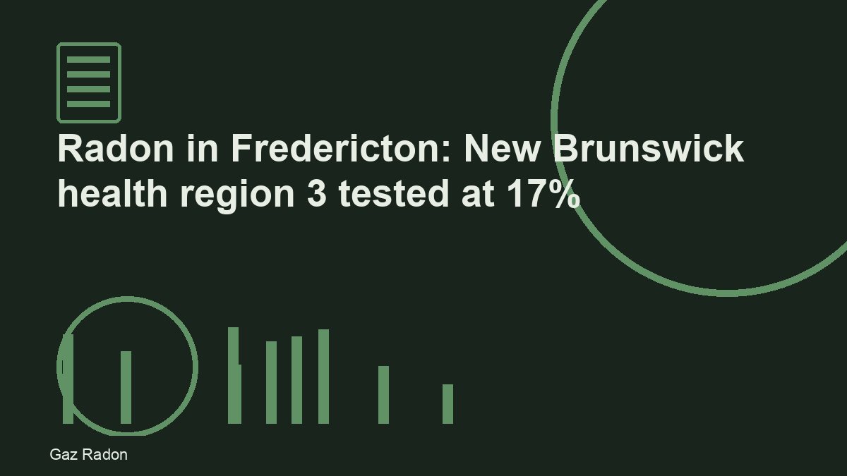 Radon in Fredericton: New Brunswick health region 3 tested at 17%