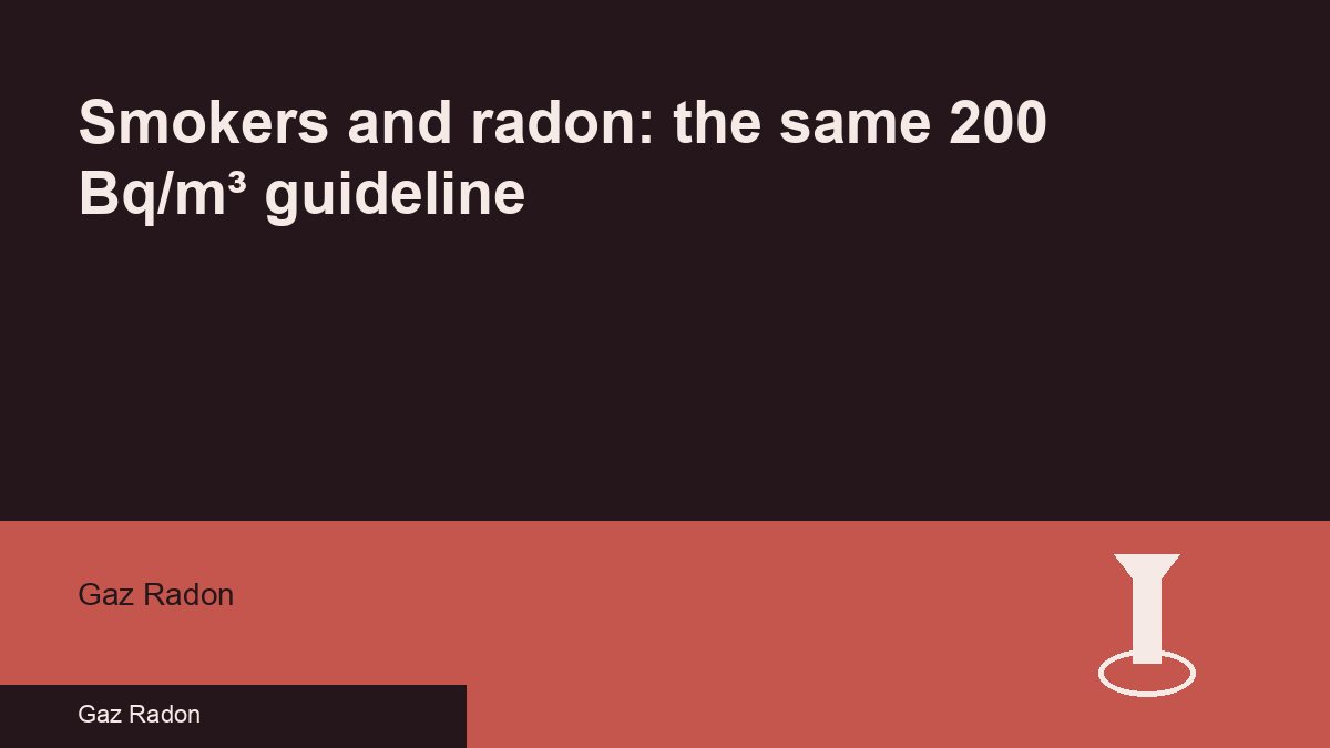 Smokers and radon: the same 200 Bq/m³ guideline