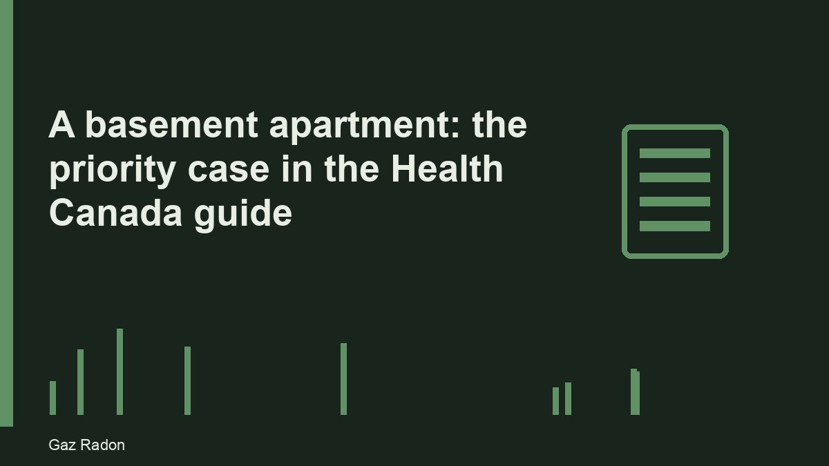 A basement apartment: the priority case in the Health Canada guide