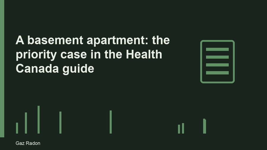 A basement apartment: the priority case in the Health Canada guide