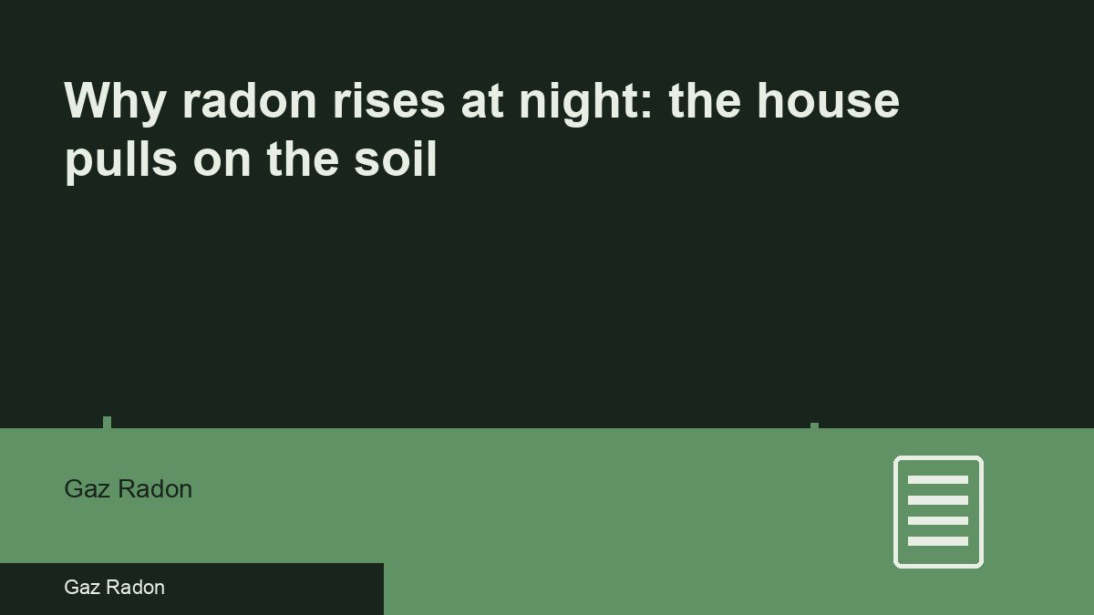 Why radon rises at night: the house pulls on the soil