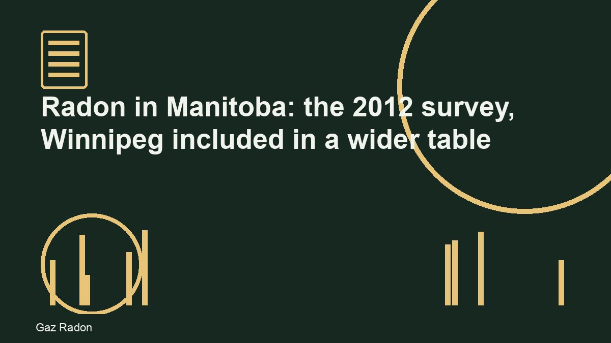 Radon in Manitoba: the 2012 survey, Winnipeg included in a wider table