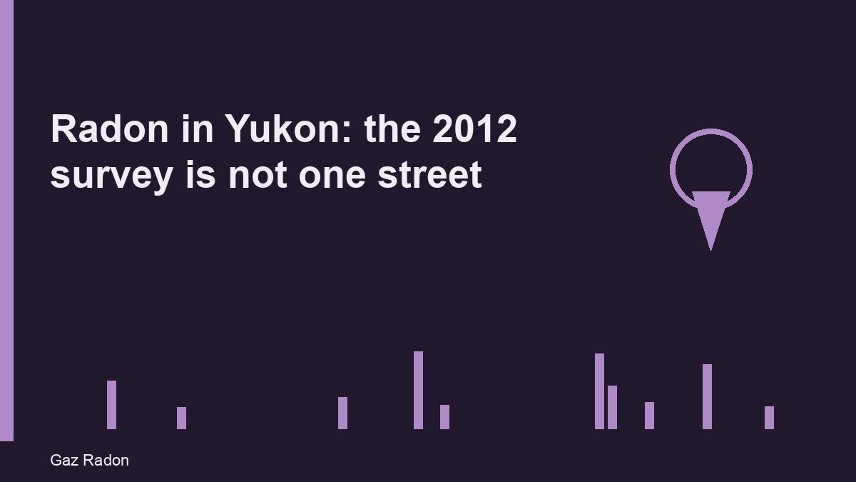 Radon in Yukon: the 2012 survey is not one street