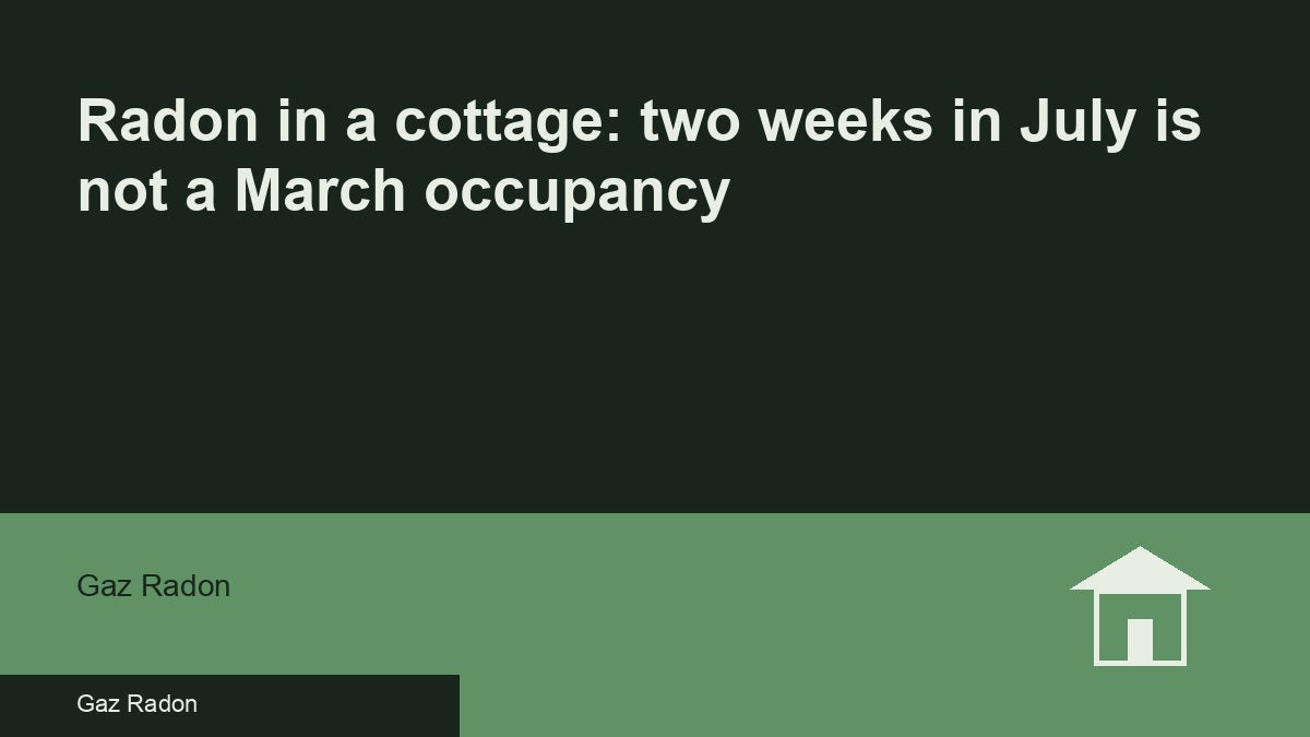 Radon in a cottage: two weeks in July is not a March occupancy