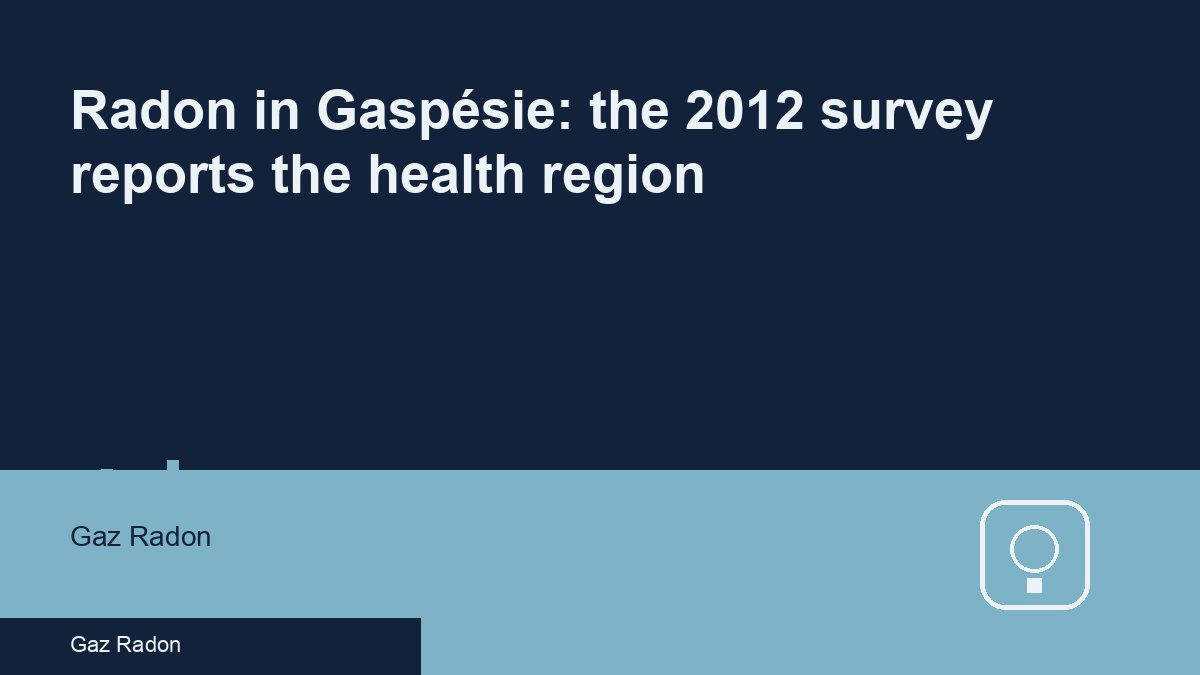 Radon in Gaspésie: the 2012 survey reports the health region