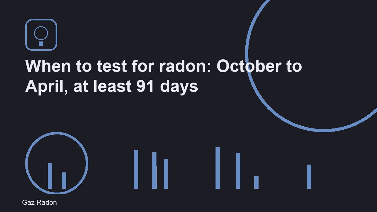 When to test for radon: October to April, at least 91 days