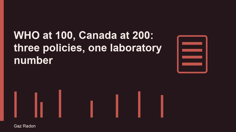 WHO at 100, Canada at 200: three policies, one laboratory number
